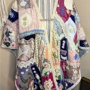 Vintage crazy quilt style one of a kind homemade kimono boho